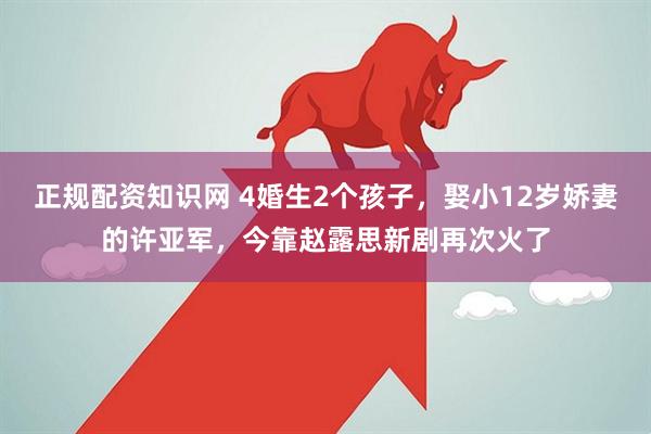 正规配资知识网 4婚生2个孩子,娶小12岁娇妻的许亚军,今靠赵露思新剧再次火了