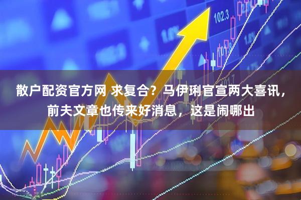 散户配资官方网 求复合?马伊琍官宣两大喜讯,前夫文章也传来好消息,这是闹哪出